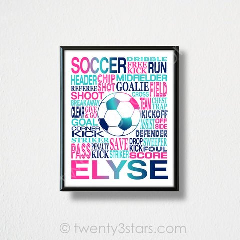 Soccer Typography Wall Art - twenty3stars