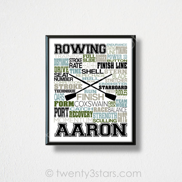 Rowing Team Typography Wall Art - twenty3stars