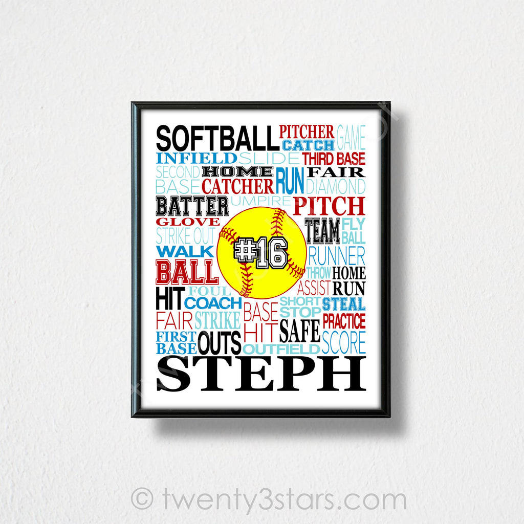 Softball Player Wall Art - twenty3stars