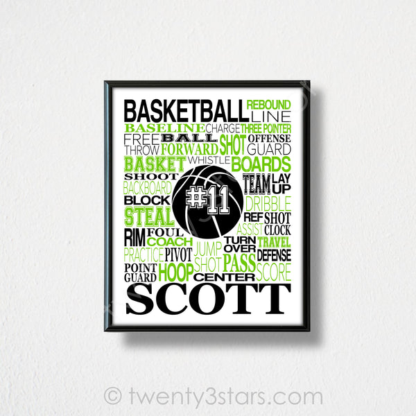Basketball Typography Wall Art - twenty3stars