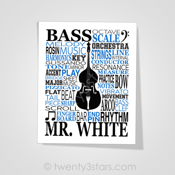 Bass Typography Wall Art - twenty3stars