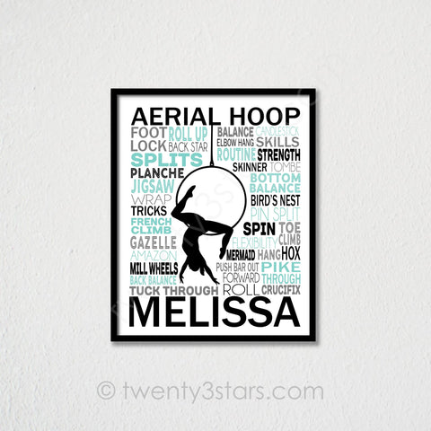 Aerial Hoop Lyra Typography Wall Art - twenty3stars