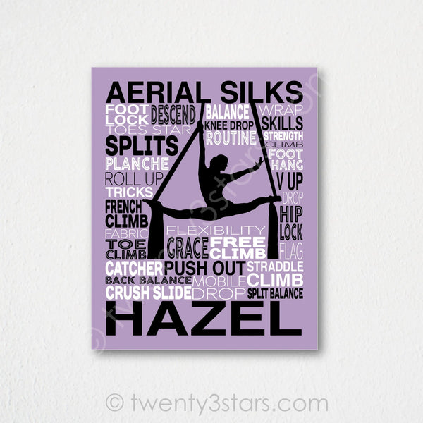 Aerial Silks Typography Wall Art - twenty3stars