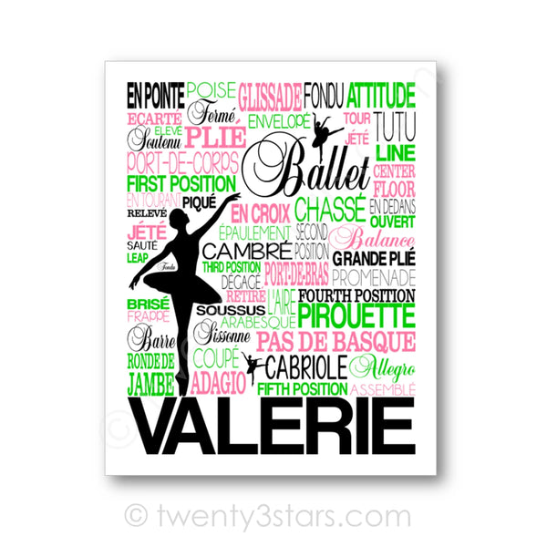 Ballet Slippers & Name Wall Art - twenty3stars