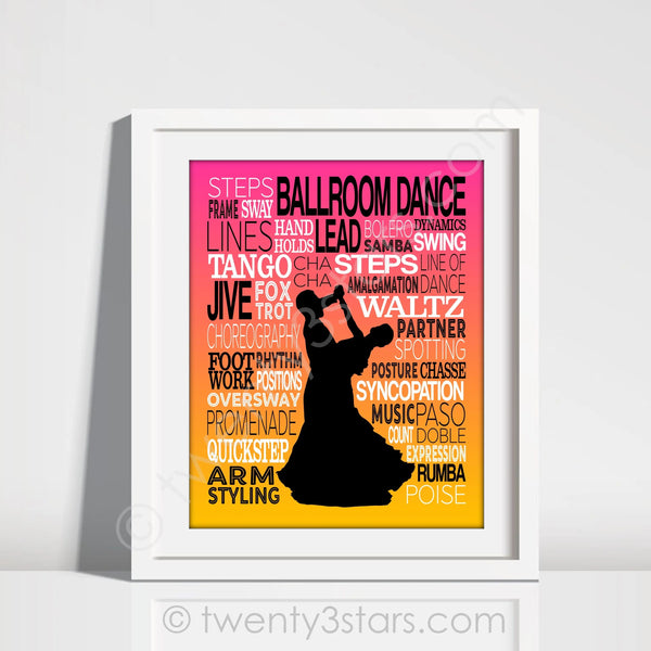Ballroom Dance Typography Wall Art - twenty3stars