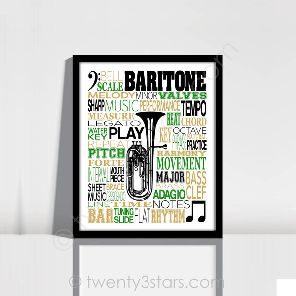 Baritone Typography Wall Art - twenty3stars