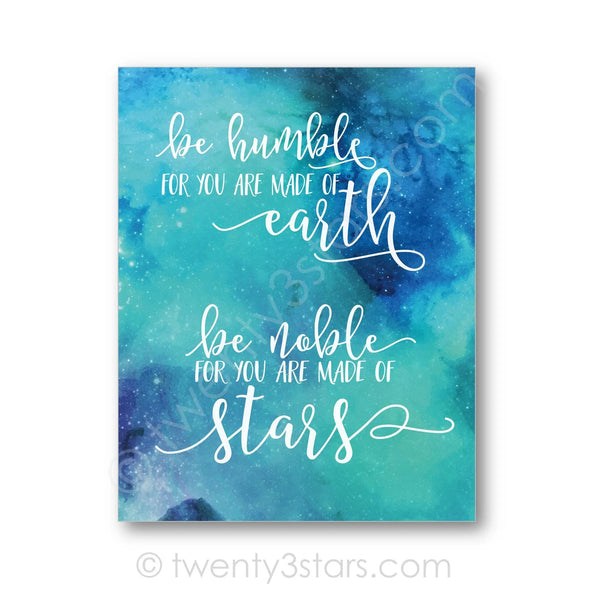 Be Humble Quote Star Wall Art - twenty3stars