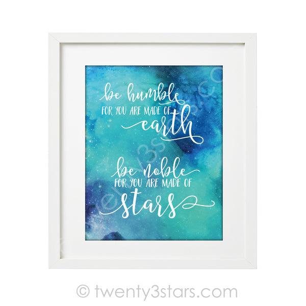 Be Humble Quote Star Wall Art - twenty3stars
