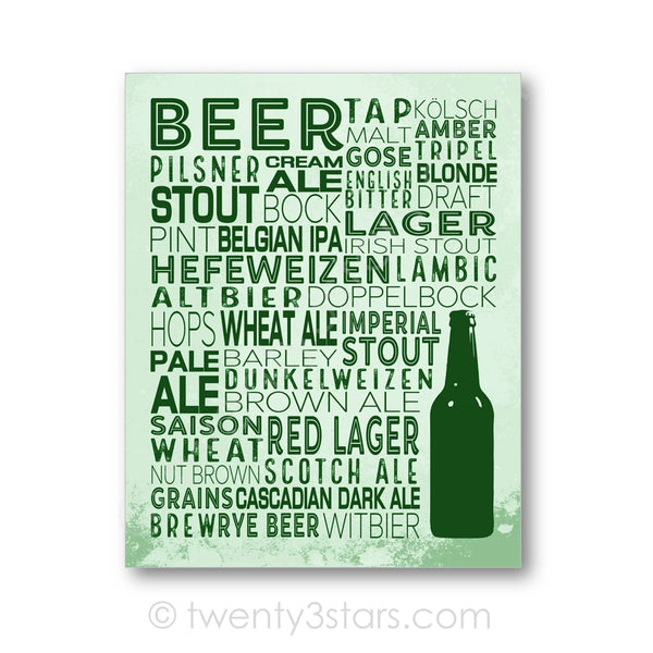Beer Typography Wall Art - twenty3stars