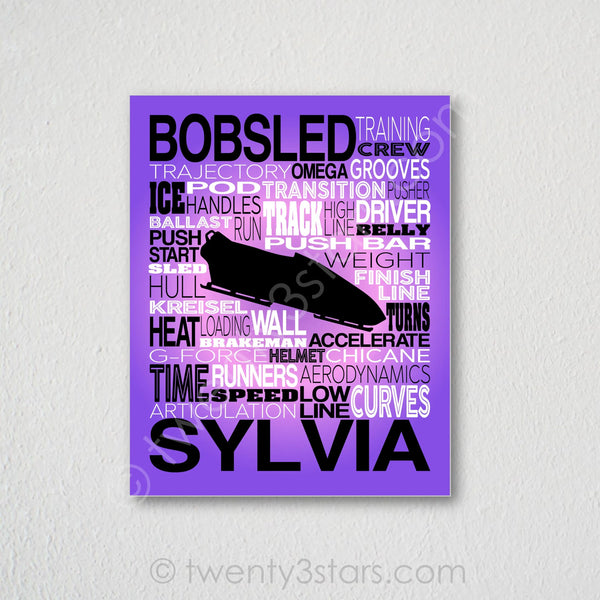 Bobsled Typography Wall Art - twenty3stars