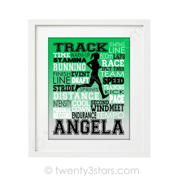 Boy's Distance Runner Track & Field Typography Wall Art - twenty3stars