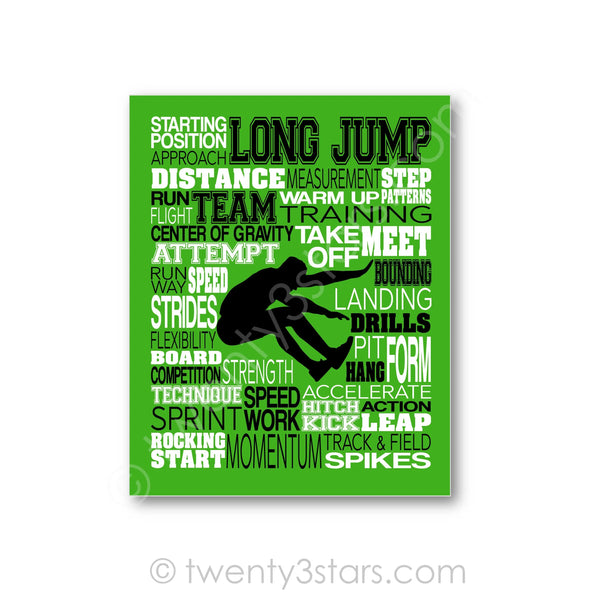 Boy's Long Jump Typography Wall Art - twenty3stars