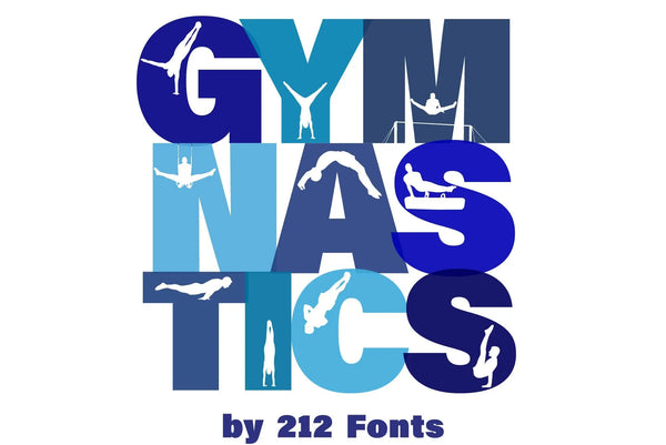 Boys Gymnastics Caps font, Font made of gymnasts, Men's Gymnastics Letter Display Font, Gymnast Dingbat Font, Gymnastics Alphabet font OTF 212 Fonts