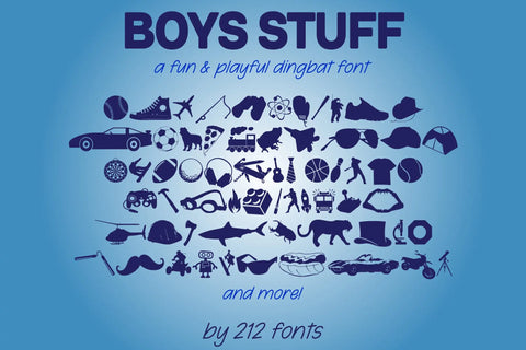 Boys Stuff Dingbat Font (OTF) - by 212fonts 212 Fonts