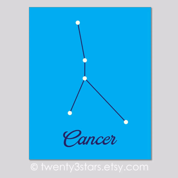Cancer Constellation Star Wall Art - twenty3stars