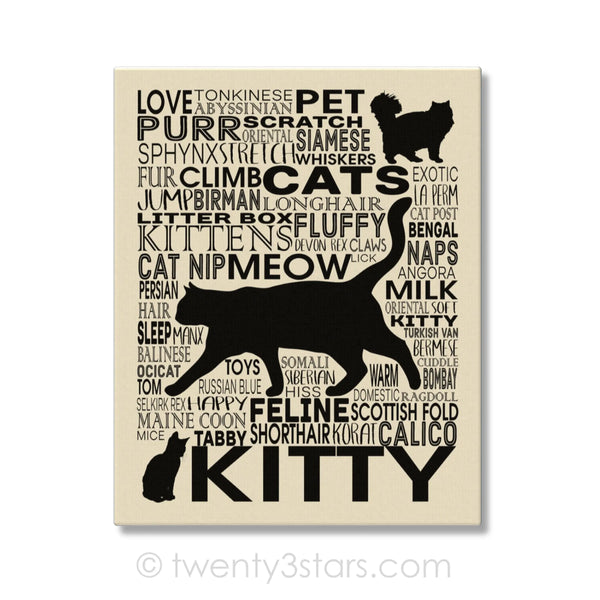 Cat Typography Name Wall Art - twenty3stars