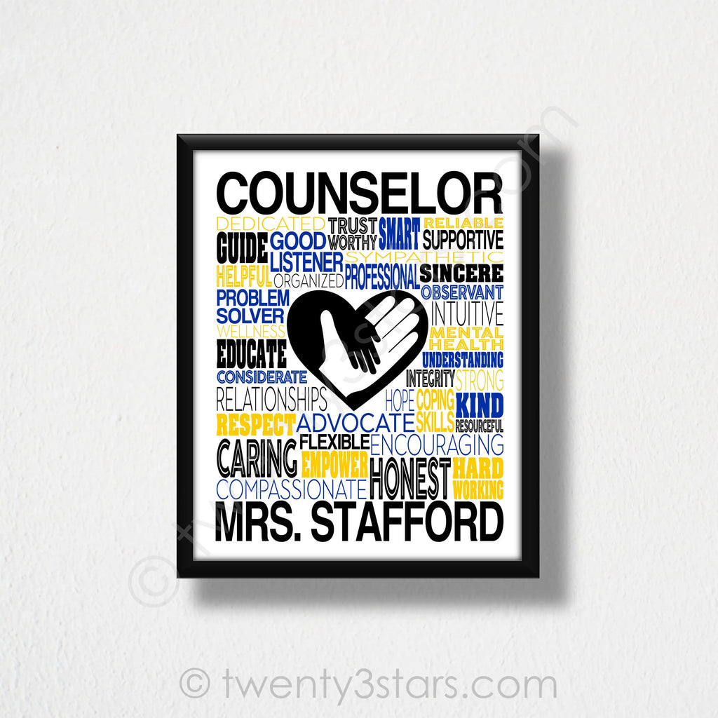 Counselor Typography Wall Art - twenty3stars