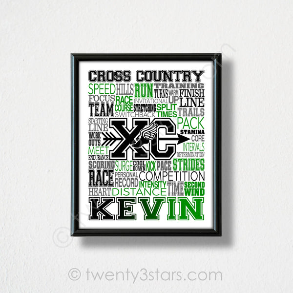 Cross Country Typography Wall Art - twenty3stars