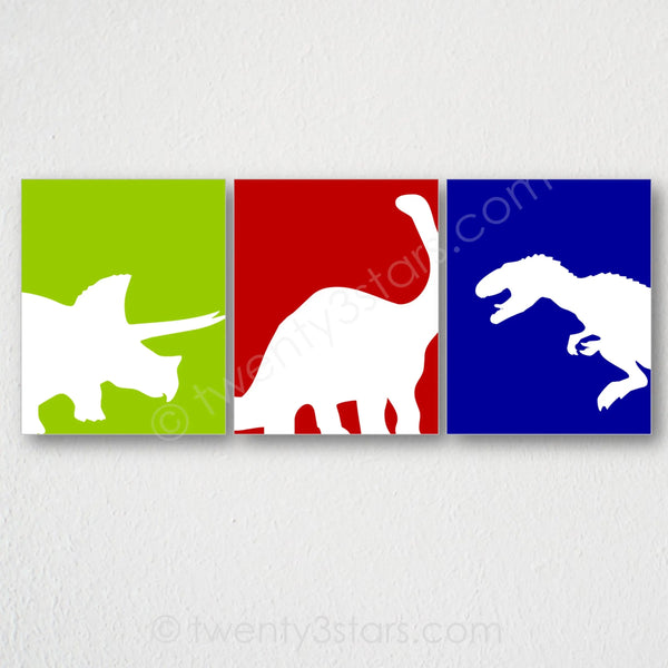 Dinosaur Silhouette Trio Wall Art - twenty3stars