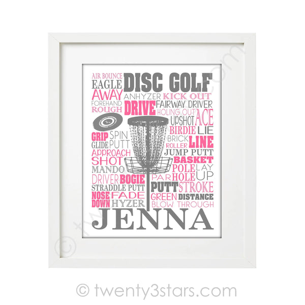 Disc Golf Typography Wall Art - twenty3stars