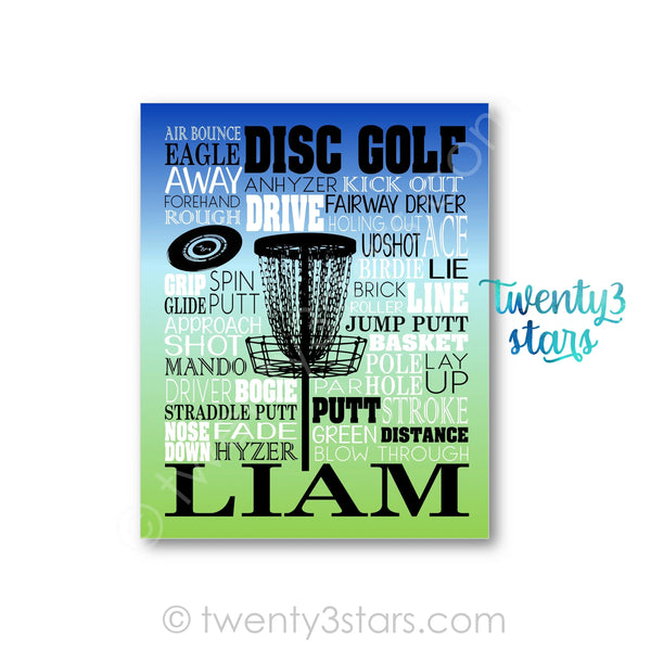 Disc Golf Typography Wall Art - twenty3stars