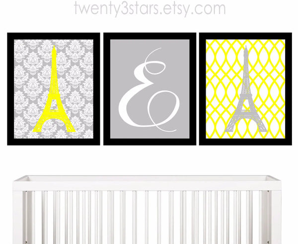Eiffel Tower & Monogram Wall Art - twenty3stars
