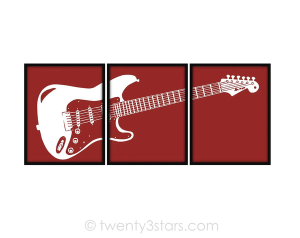 Electric Guitar Wall Art Set  - twenty3stars