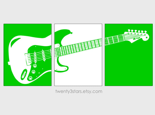 Electric Guitar Wall Art Set  - twenty3stars