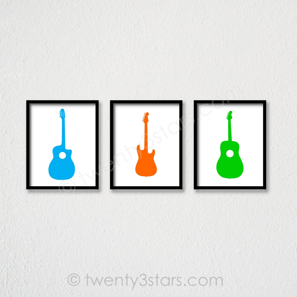 Electric & Acoustic Guitars Wall Art - twenty3stars