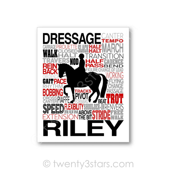 Equestrian Dressage Typography Wall Art - twenty3stars