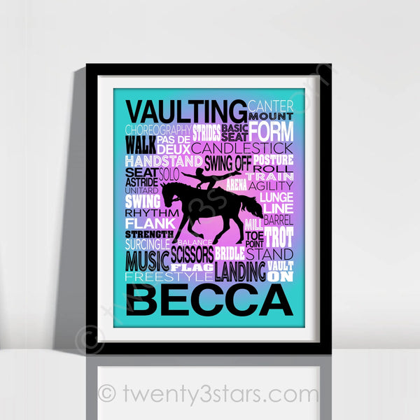 Equestrian Vaulting Typography Wall Art - twenty3stars