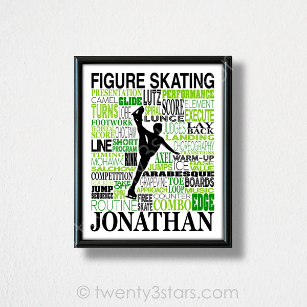 Figure Skate Name Art - twenty3stars