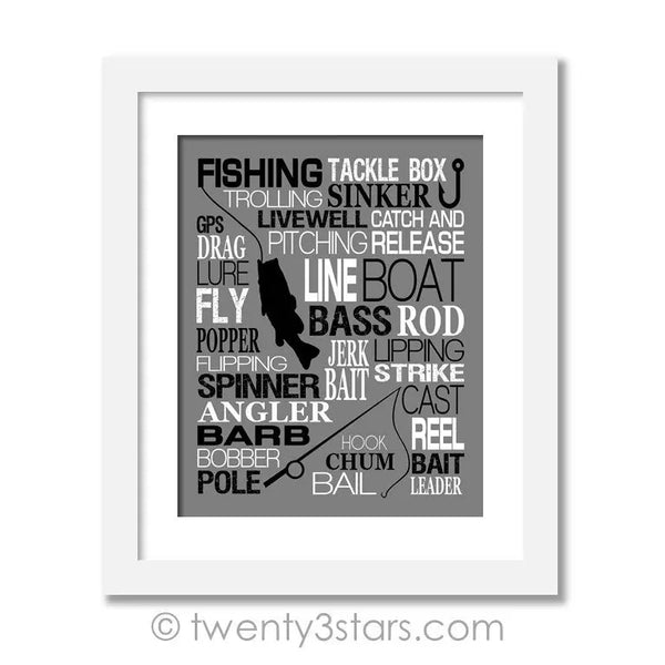 Fishing Typography Wall Art - twenty3stars