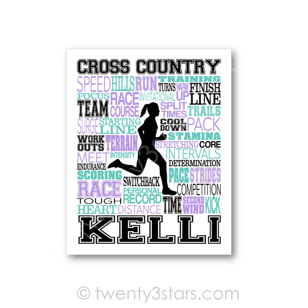 Girl's Cross Country Typography Wall Art - twenty3stars