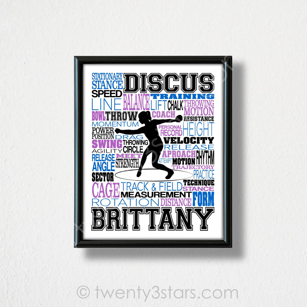 Girl's Discus Typography Wall Art - twenty3stars