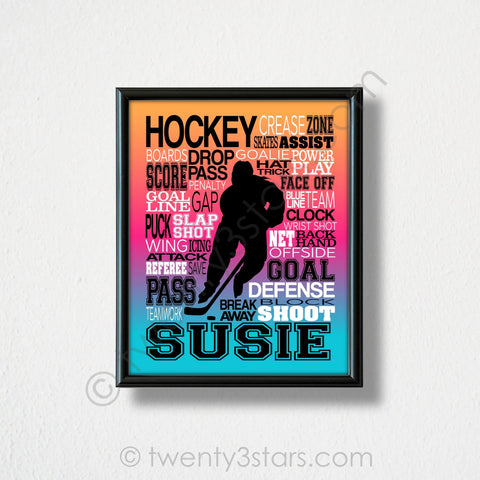 Girl's Hockey Word Art - twenty3stars