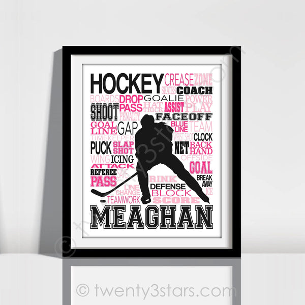 Girl's Hockey Word Art - twenty3stars