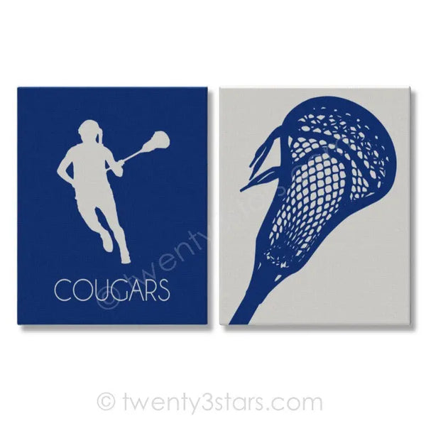 Girl's Lacrosse Wall Art Pair  - twenty3stars