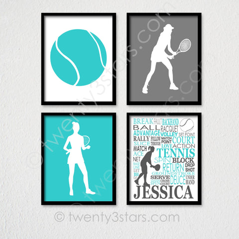 Girl's Tennis Wall Art Set  - twenty3stars