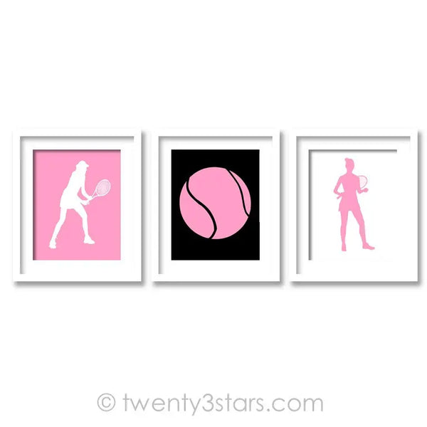 Girl's Tennis Wall Art Trio  - twenty3stars