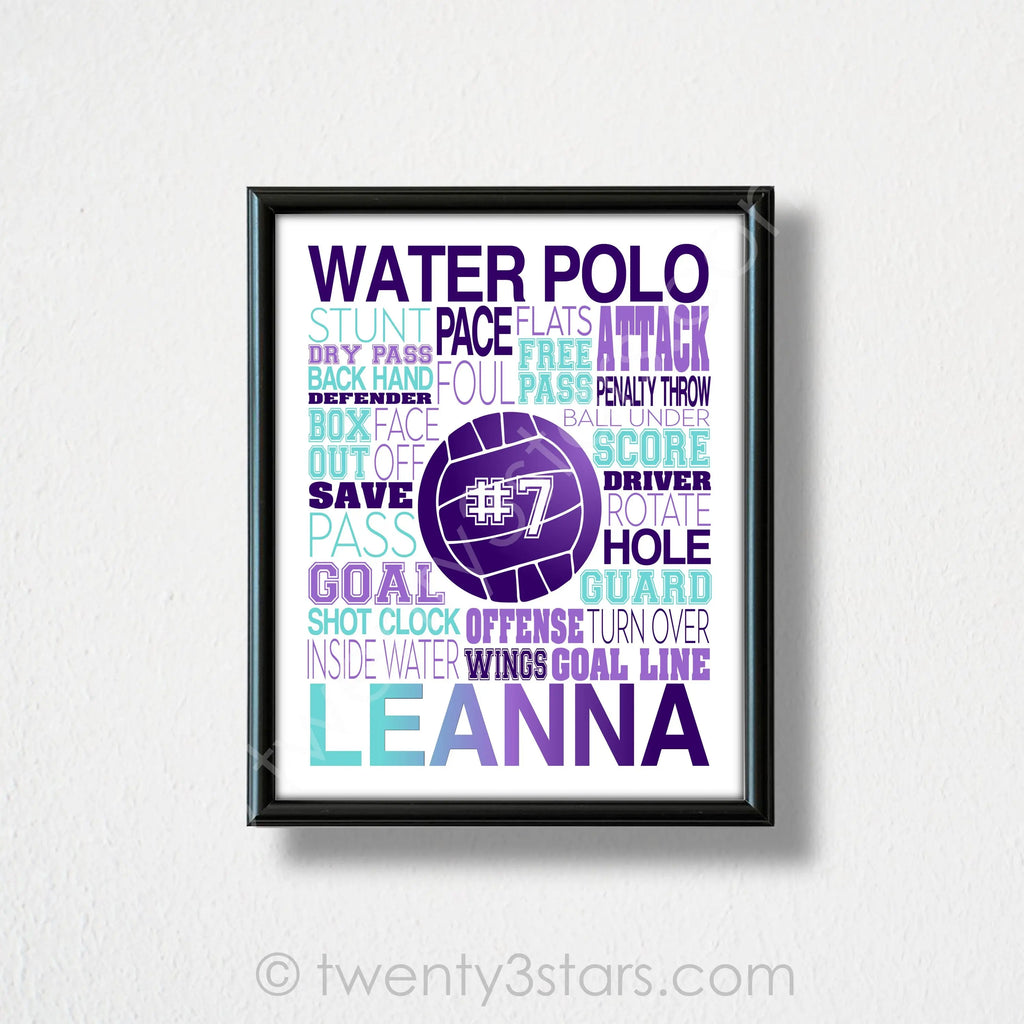 Girl's Water Polo Wall Art -twenty3stars