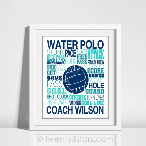 Girl's Water Polo Wall Art -twenty3stars