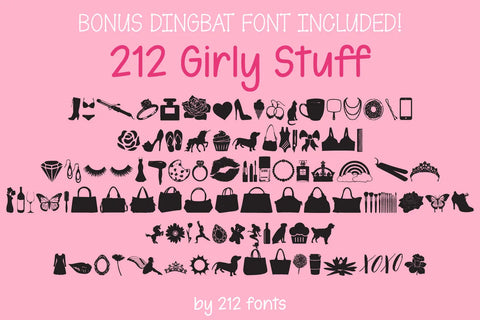 Girly Stuff Girl's Dingbat Font (OTF) - by 212fonts 212 Fonts