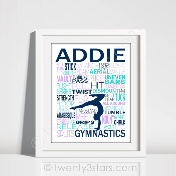 Gymnastics Beam Typography Wall Art - twenty3stars
