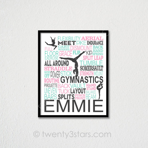 Gymnastics Team Typography Wall Art - twenty3stars
