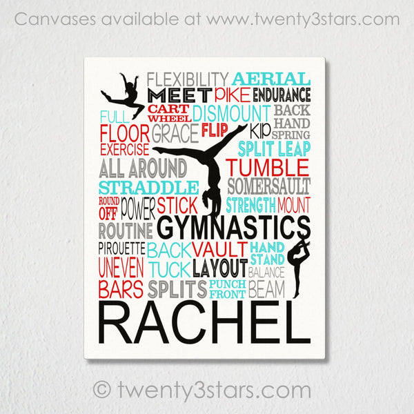 Gymnastics Team Typography Wall Art - twenty3stars