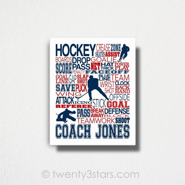 Hockey Team Typography Wall Art - twenty3stars