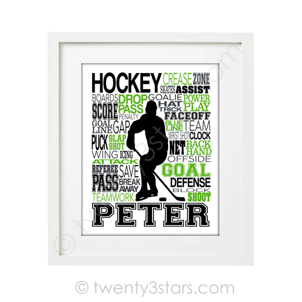 Hockey Typography Wall Art - twenty3stars