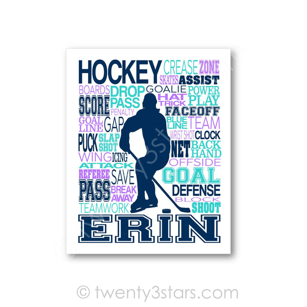 Hockey Typography Wall Art - twenty3stars