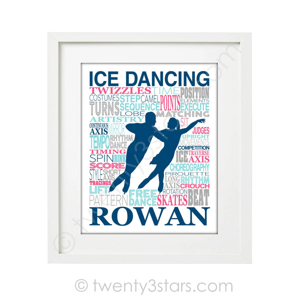 Ice Dancing Typography Wall Art - twenty3stars